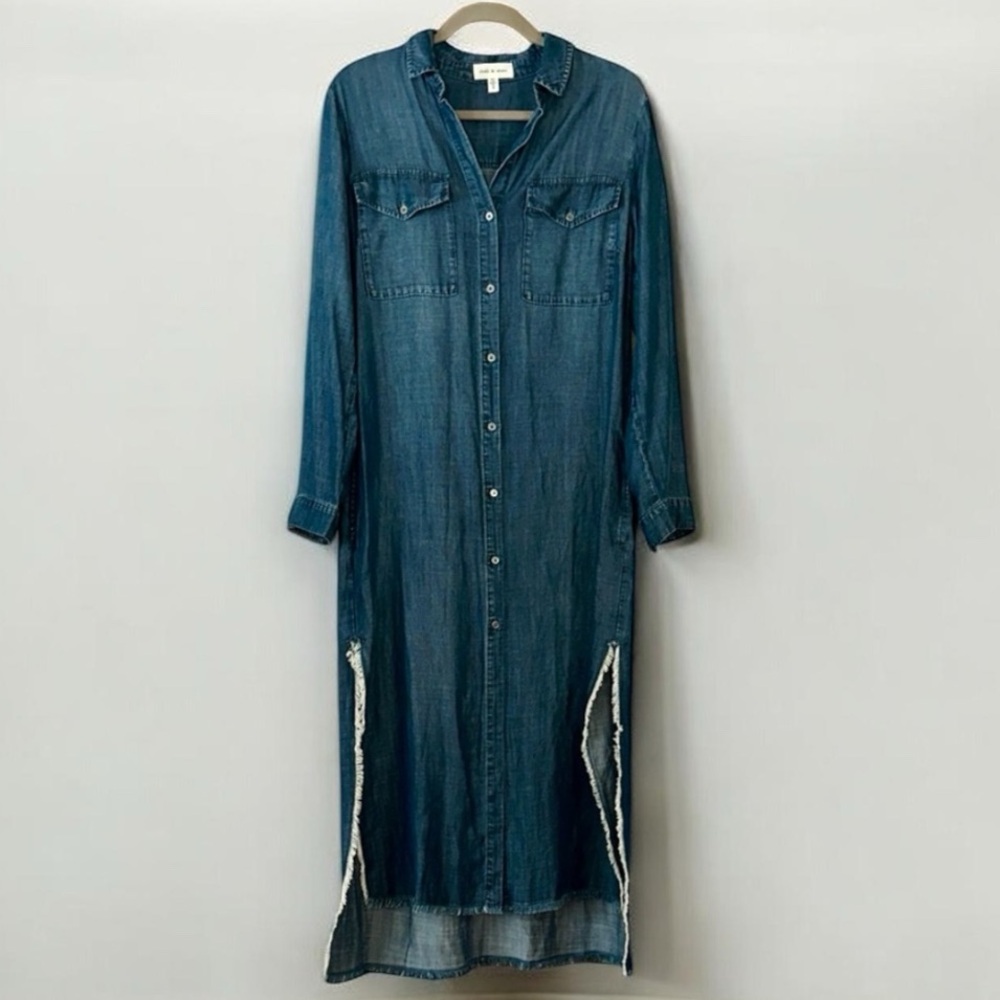 Anthropologie cloth & stone Shirt Dress chambray NWOT - Picture 2 of 9